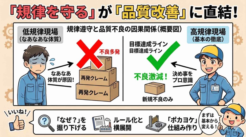規律を守ることが品質管理に直結する。
