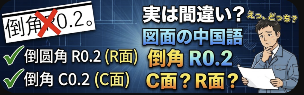 機械部品製図：倒角R0.2　この表記はただしいか？　